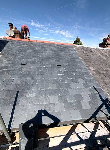New natural slate roof installation in Newbury by R W Roofing Services Ltd 06