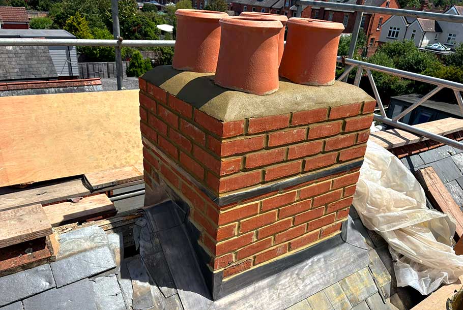 R W Roofing - Chimney Rebuild - Newbury, Berkshire